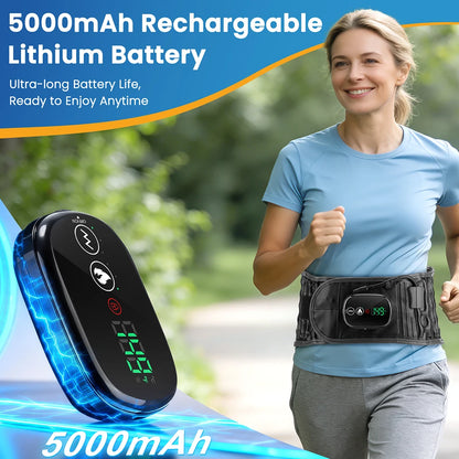Cordless Inflatable Waist Belt with Heating Vibration Low Back Lumbar Support Belt Spinal Air Tration Belt Waist Support Brace