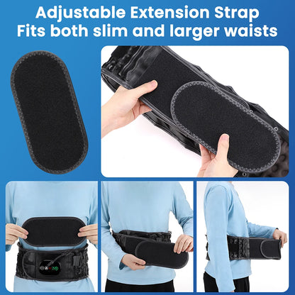 Cordless Inflatable Waist Belt with Heating Vibration Low Back Lumbar Support Belt Spinal Air Tration Belt Waist Support Brace